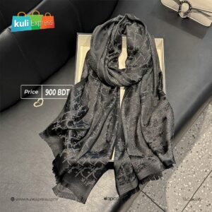 Black Dior printed Silk Scarf