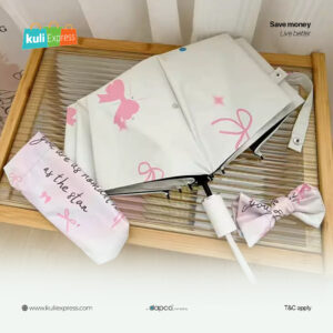 Gradient Love Bow Automatic Folding Umbrella for Women