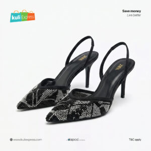 ZARA Beaded Mesh Slingback Heel